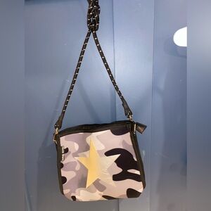 Haute Shore Neoprene Camouflage Crossbody Bag with Star Accent